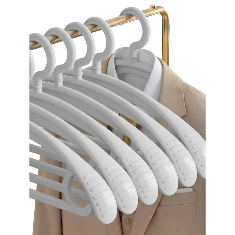 Non-Slip Heavy Duty Plastic Hangers - White - 10 Pack